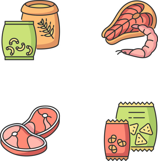 食品商店类别RGB颜色图标设置图片下载