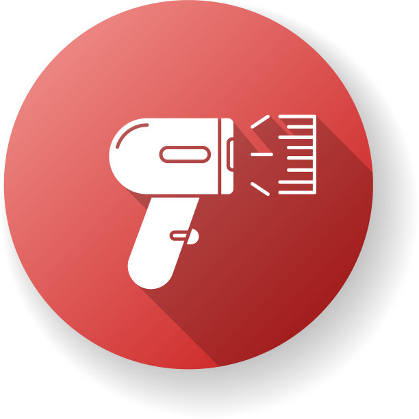 条码扫描器红色扁平设计长阴影字形图片下载