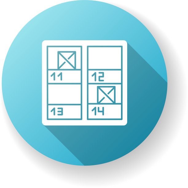 库存控制蓝色平面设计长阴影图片下载