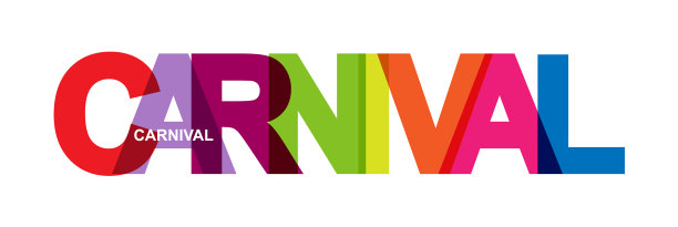 狂欢节横幅上的彩色字母字图片下载