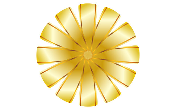 华丽的缎带装饰，金色的层次素材图片