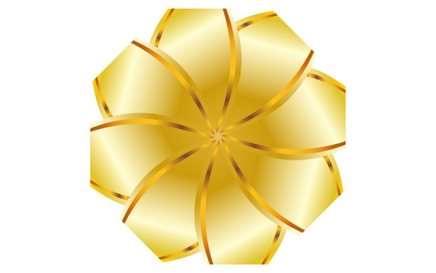 华丽的缎带装饰，金色的层次素材图片