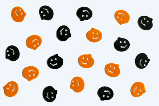 万圣节无缝图案上的白色背景。南瓜的模式。万圣节模式。万圣节的概念。平的。图片下载