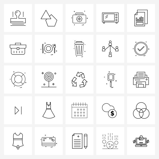 简单设置25行图标等文字业务图片下载