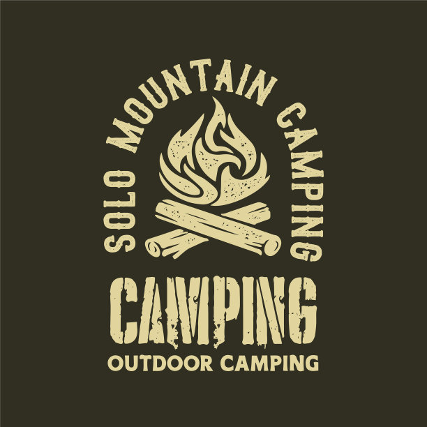 冒险露营露营火户外标志集图片下载