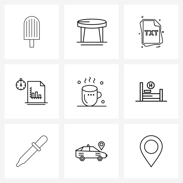 9个适用于网页和手机的通用线图标图片下载