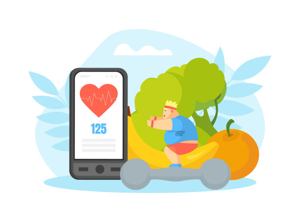 小胖人做下蹲锻炼，超重的人做锻炼矢量插图图片下载