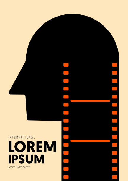 电影和电影海报设计模板背景与复古的幻灯片图片下载