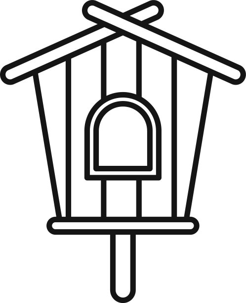 现代鸟屋图标轮廓风格图片下载