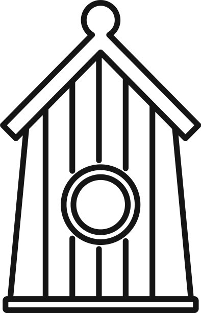 农场鸟屋图标轮廓风格图片下载