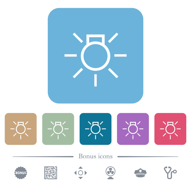 汽车停车灯指示灯平图标上的颜色圆形方形背景图片下载