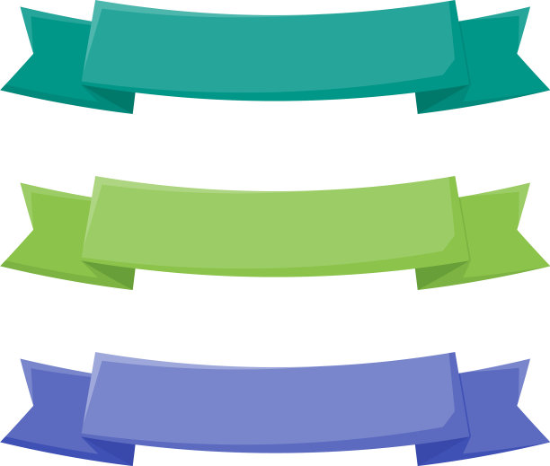 设置狭窄的彩色缎带弧下来图片下载