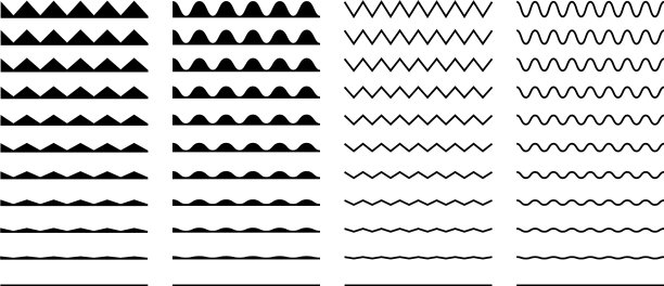 波浪设置在白色背景上的抽象风格图片下载