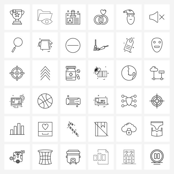 线条图标设置了36个现代节日符号图片下载