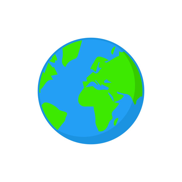 行星地球图标彩色矢量。平面设计矢量插图的网页。世界简单的符号图片下载