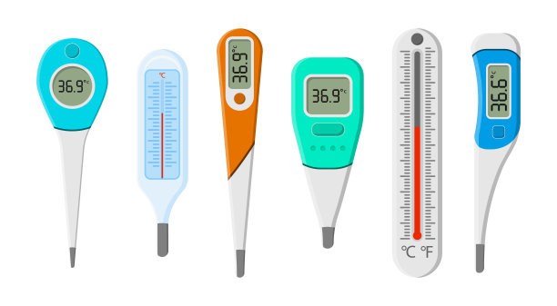 温度计的冠状病毒。图片下载