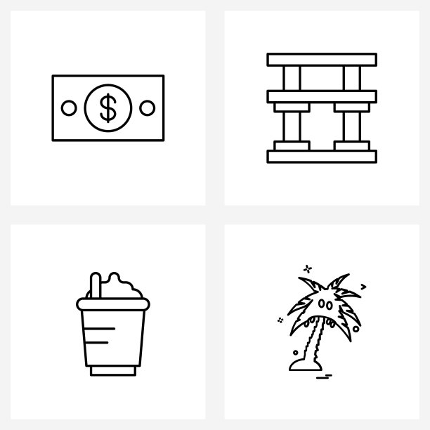 现金四线图标符号图片下载