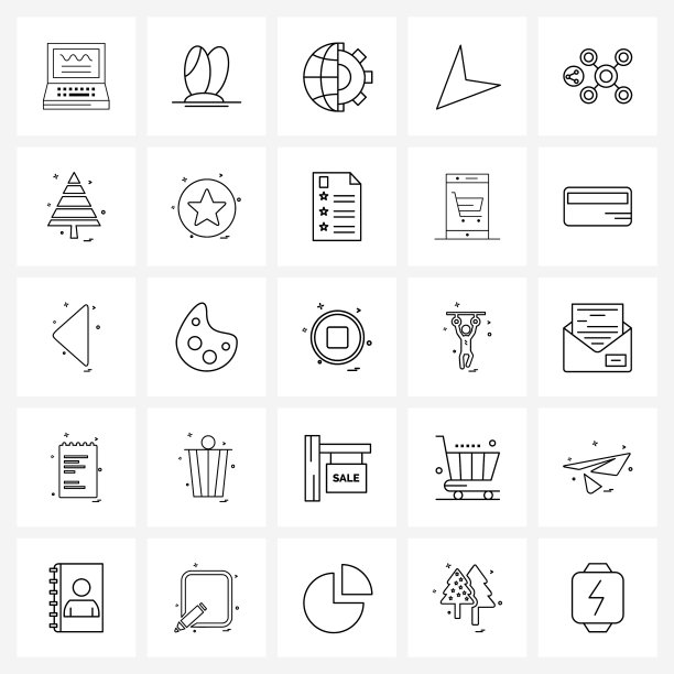 可编辑的线条图标和现代符号图片下载