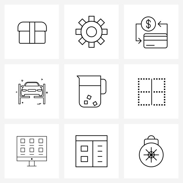 UI设置9个基本线条图标壶工作坊图片下载