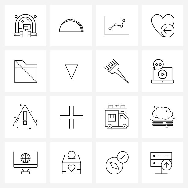 打包16个通用行的图标用于web图片下载