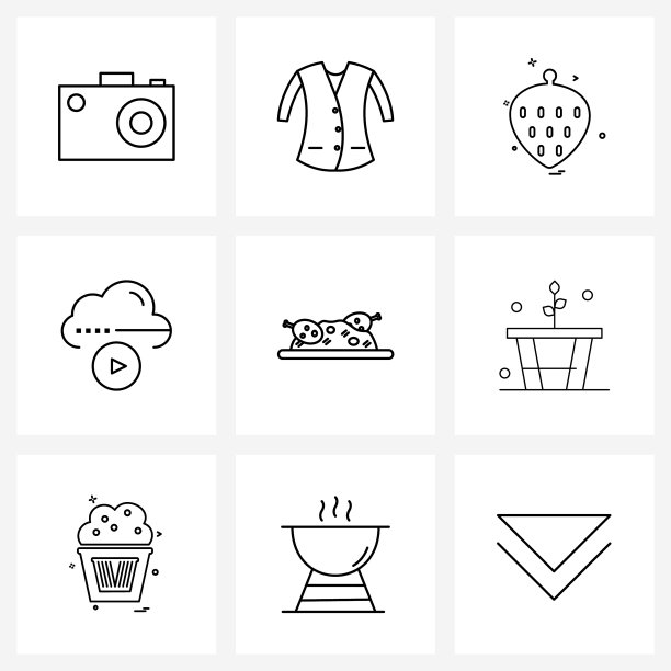 UI设置9个基本线图标饭饭饭图片下载