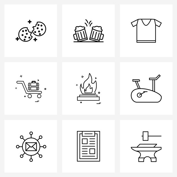 9个通用Web线性图标图片下载