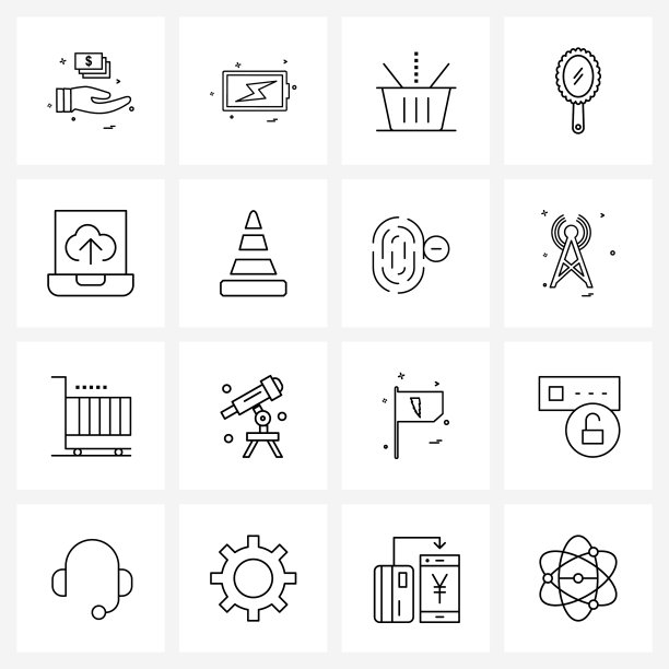 16个网页和移动端通用线性图标：箭头图片下载