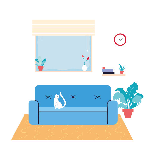 客厅里可爱的猫图片下载