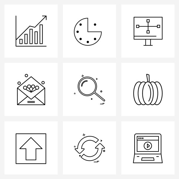 股票图标设置9行符号搜索邮件图片下载