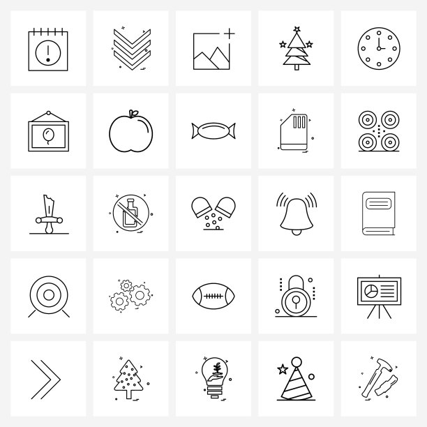 为web打包25个通用行图标图片下载