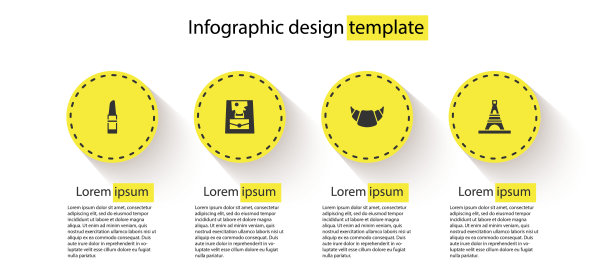 套装口红，手提包，牛角面包和埃菲尔铁塔。业务信息模板。向量图片下载