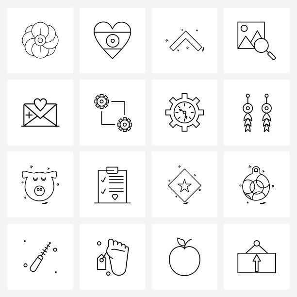 打包16个通用行的图标用于web图片下载