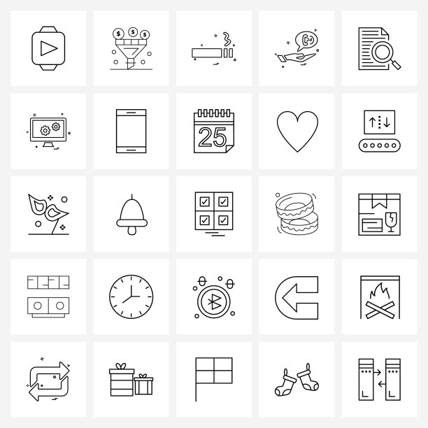 简单设置25行图标，如列表检查图片下载