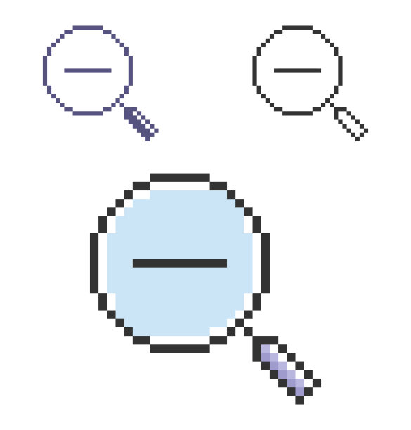 像素图标缩小放大镜三倍图片下载