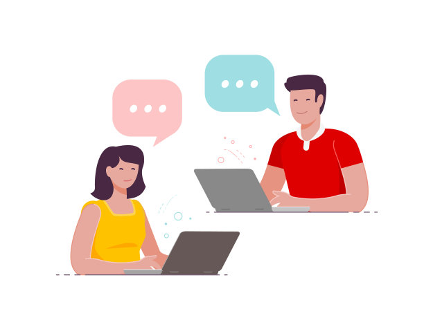 人们使用电脑在互联网上交流图片下载