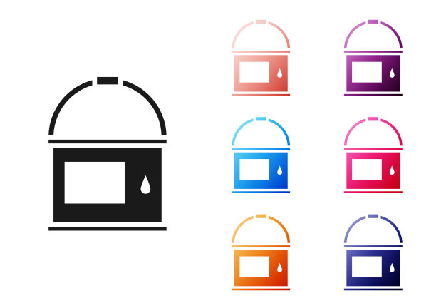 黑色油漆桶图标隔离在白色图片下载