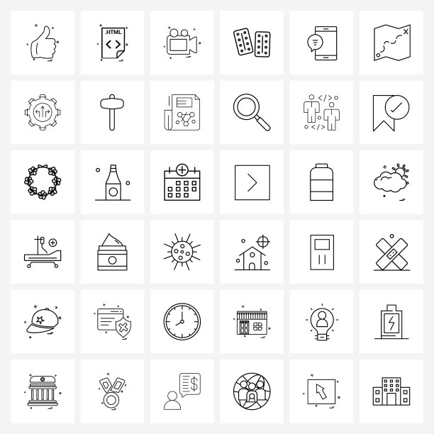 为web打包36个通用行的图标图片下载