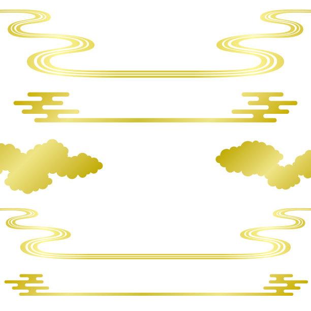 标题框装饰用中国云和波浪。图片下载