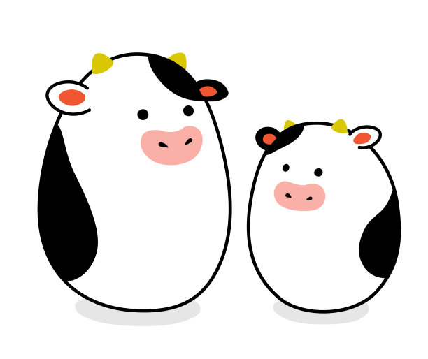 父母和孩子的牛雕像，新年卡片材料2021图片下载