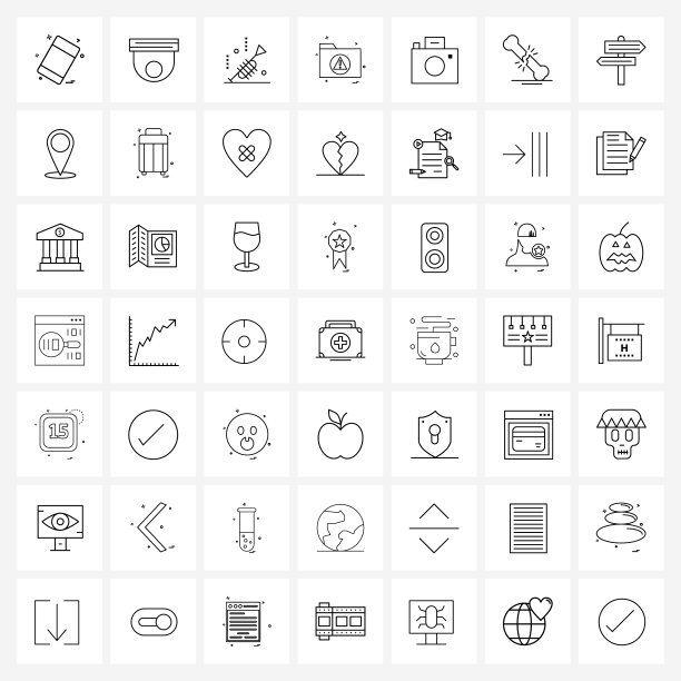 现代样式集49行象形网格为基础图片下载