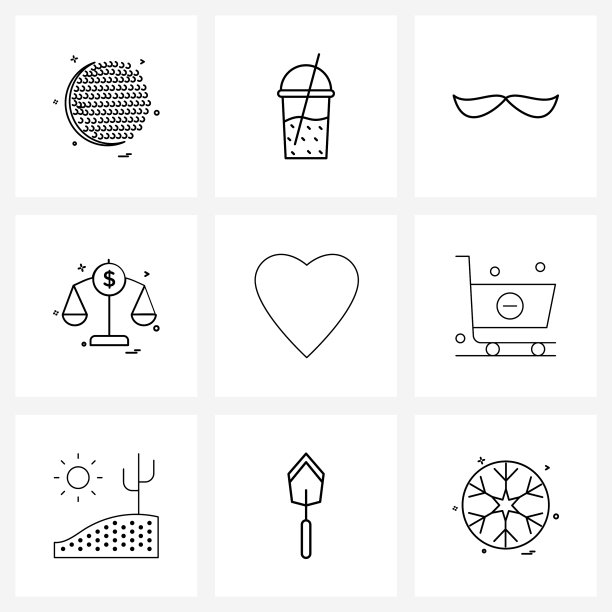 设置9行图标符号和符号元素图片下载