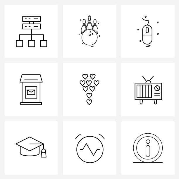 像素完美9线条图标图片下载