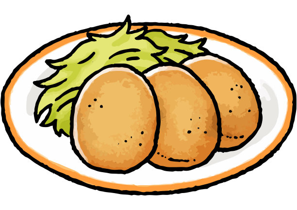 【手绘食物插图】炸丸子插图图片下载