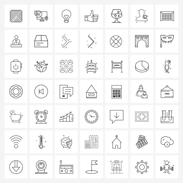 通用符号49现代线条图标图片下载