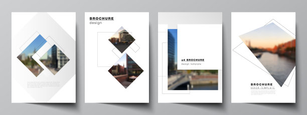 矢量布局A4格式封面模型设计模板与几何简单的形状，线条和照片的地方宣传册，传单布局，小册子，封面设计，书，小册子封面。图片下载