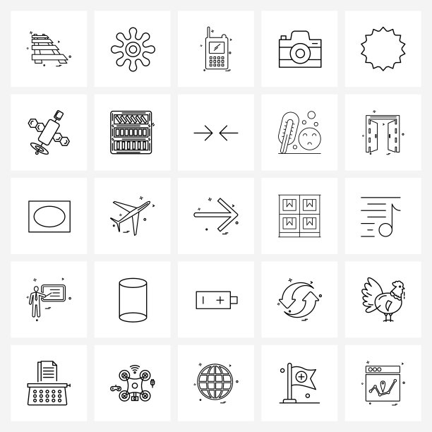 25个万能线图标像素完美符号图片下载