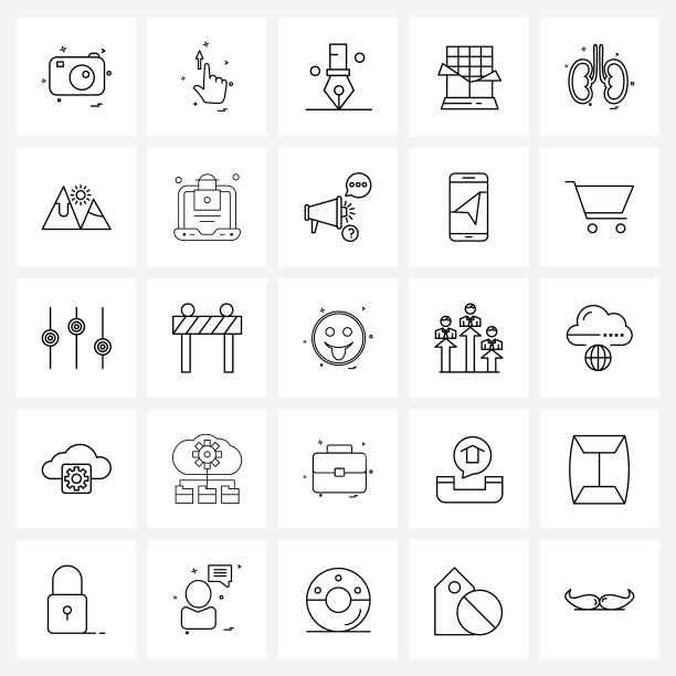 现代线条25简单线条图标健康图片下载