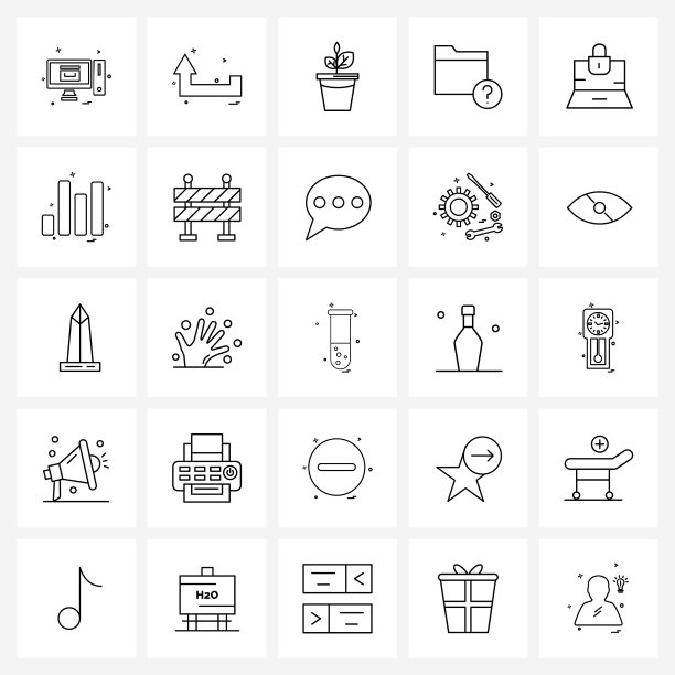 25个用于网页和手机的通用线图标图片下载