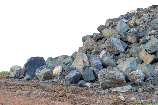 在地面上隔离成堆的花岗岩。图片下载
