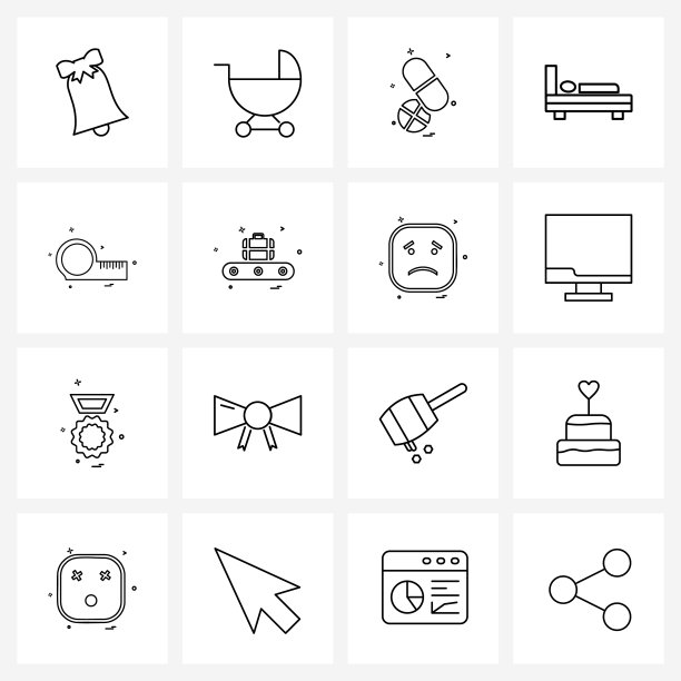 16个适用于网页和手机的通用线图标图片下载